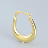 Minimalist U-Shaped 925 Sterling Silver Hoop Earrings