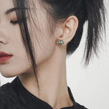 S925 Sterling Silver Green Aventurine Stud Earrings