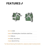 S925 Sterling Silver Green Aventurine Stud Earrings