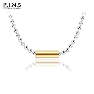 925 Sterling Silver Bead Chain Choker Necklace for Women