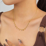 925 Sterling Silver Colored CZ Small Round Zircon Necklace