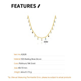 925 Sterling Silver Colored CZ Small Round Zircon Necklace