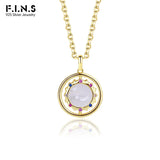 F.I.N.S 925 Silver Sun Necklace Shell Pendant Chain Jewelry