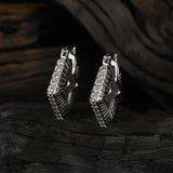 F.I.N.S 925 Silver Pentagram Hoop Earrings CZ Punk Rock Piercing