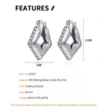 F.I.N.S 925 Silver Pentagram Hoop Earrings CZ Punk Rock Piercing