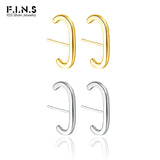 925 Sterling Silver Stud Earrings Minimalist Fine Jewelry Women Accessories