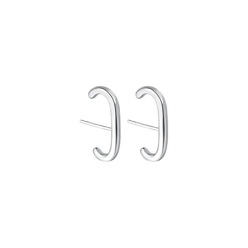 925 Sterling Silver Stud Earrings Minimalist Fine Jewelry Women Accessories