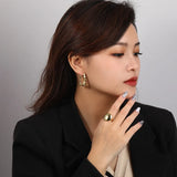 925 Sterling Silver Hoop Earrings Matte Irregular Water Ripple Ear Buckle