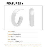 925 Silver Matte Arc Earrings Geometric Round Piercing Plata 925 Fine Jewelry