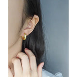 925 Silver Matte Arc Earrings Geometric Round Piercing Plata 925 Fine Jewelry