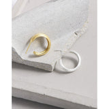 925 Silver Matte Arc Earrings Geometric Round Piercing Plata 925 Fine Jewelry