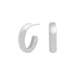 925 Silver Matte Arc Earrings Geometric Round Piercing Plata 925 Fine Jewelry