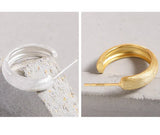 925 Silver Matte Arc Earrings Geometric Round Piercing Plata 925 Fine Jewelry