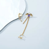 925 Silver Cross Drop Earrings Bat Chain Stud Clip Catilage Jewelry