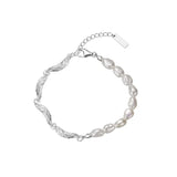 F.I.N.S Asymmetrical Chain Sterling Silver Baroque Pearl Fine Jewelry