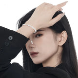 F.I.N.S Asymmetrical Chain Sterling Silver Baroque Pearl Fine Jewelry