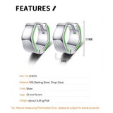 F.I.N.S Avocado Green S925 Silver Hoop Earrings