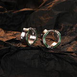 F.I.N.S Avocado Green S925 Silver Hoop Earrings
