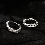 Coral Round S925 Silver Enamel Piercing Ear Buckle Pendientes Plata 925