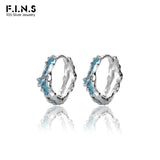Coral Round S925 Silver Enamel Piercing Ear Buckle Pendientes Plata 925