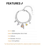F.I.N.S Halloween Ghost Silver Bracelet Zircon Pearl Charms Jewelry