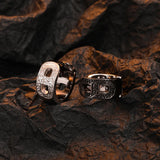 F.I.N.S S925 Silver Relief Hollowed Geometric Hoop Earrings