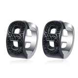 F.I.N.S S925 Silver Relief Hollowed Geometric Hoop Earrings