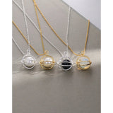 F.I.N.S Shell Pearl Long Sweater Chain Necklace Round Pendant