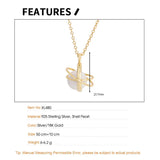 F.I.N.S Shell Pearl Long Sweater Chain Necklace Round Pendant