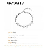 Opal Stone S925 Silver Bracelet Texture Chain Fine Jewelry