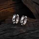 F.I.N.S Irregular Round 100% S925 Sterling Silver Hoop Earrings