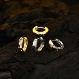 F.I.N.S Irregular Round 100% S925 Sterling Silver Hoop Earrings