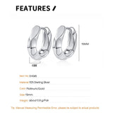 F.I.N.S Irregular Round 100% S925 Sterling Silver Hoop Earrings