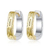 Square S925 Sterling Silver Contrast Hoop Earrings Geometric Ear Buckle