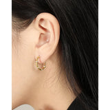 Minimalistic C-Shape S925 Silver Zircon Hoop Earrings