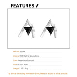 Geometric Triangle Purple Zircon S925 Silver Stud Earrings