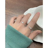 F.I.N.S Silver Tiny Heart Adjustable Bead Ring