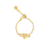 F.I.N.S Silver Tiny Heart Adjustable Bead Ring