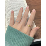 F.I.N.S Silver Tiny Heart Adjustable Bead Ring