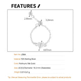 F.I.N.S Silver Tiny Heart Adjustable Bead Ring