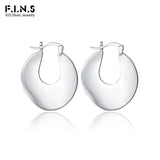 Minimalist S925 Sterling Silver Hoop Earrings U-shaped Wave Piercing Ear Jewelry