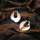 Minimalist S925 Sterling Silver Hoop Earrings U-shaped Wave Piercing Ear Jewelry
