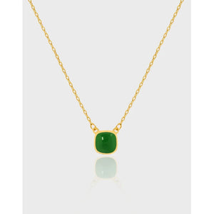 925 Silver Necklace Enamel Square Pendants for Women