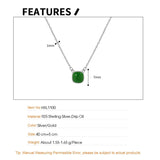 925 Silver Necklace Enamel Square Pendants for Women
