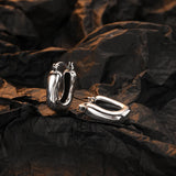 F.I.N.S Retro Old S925 Sterling Silver Geometric Small Hoop Earrings