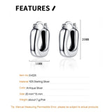 F.I.N.S Retro Old S925 Sterling Silver Geometric Small Hoop Earrings