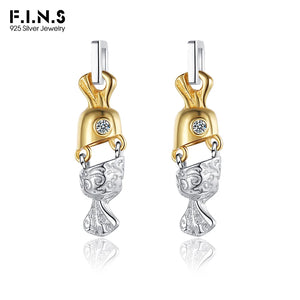 S925 Sterling Silver Candy Drop Earrings Relief Piercing Ear Jewelry