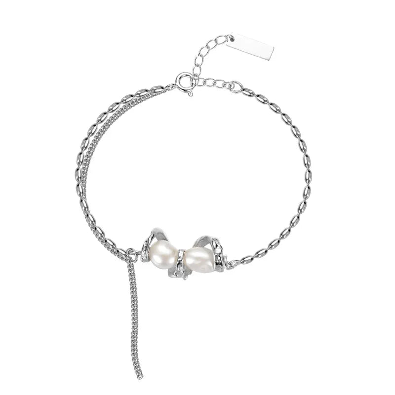 F.I.N.S S925 Silver Bracelet Freshwater Pearl Hand Fine Jewelry