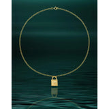 Square Lock S925 Sterling Silver Clavicle Chain Necklace Woman