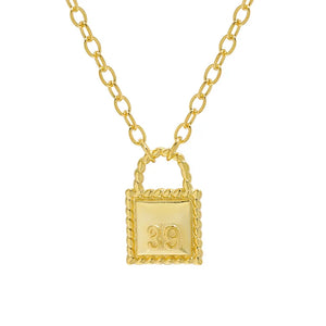 Square Lock S925 Sterling Silver Clavicle Chain Necklace Woman